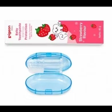 Paket 1 Sikat Gigi/hari silicon + 1 Pasta Gigi Pigeon Bayi