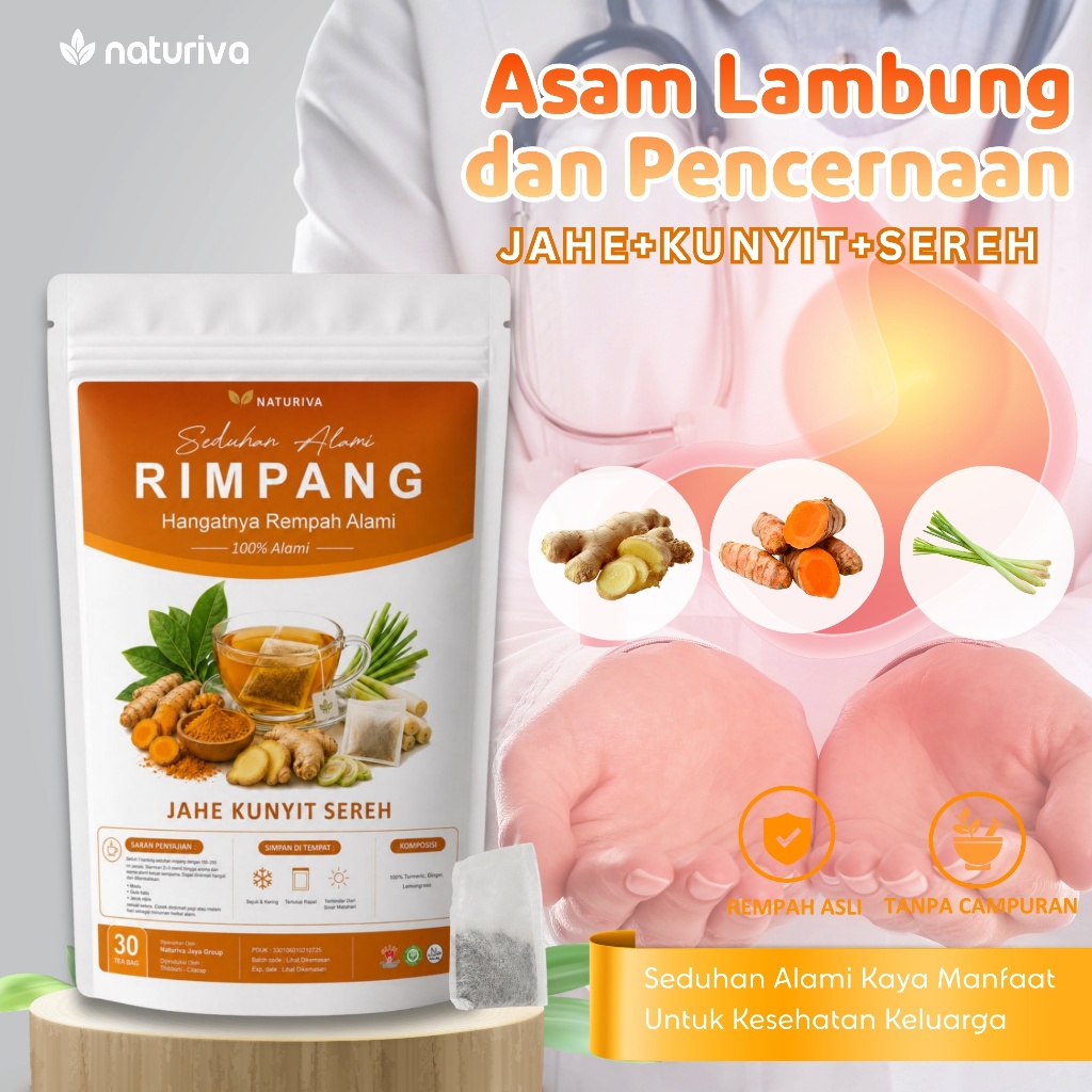 Naturiva Teh Rimpang Tradisional untuk Asam Lambung dan Pencernaan