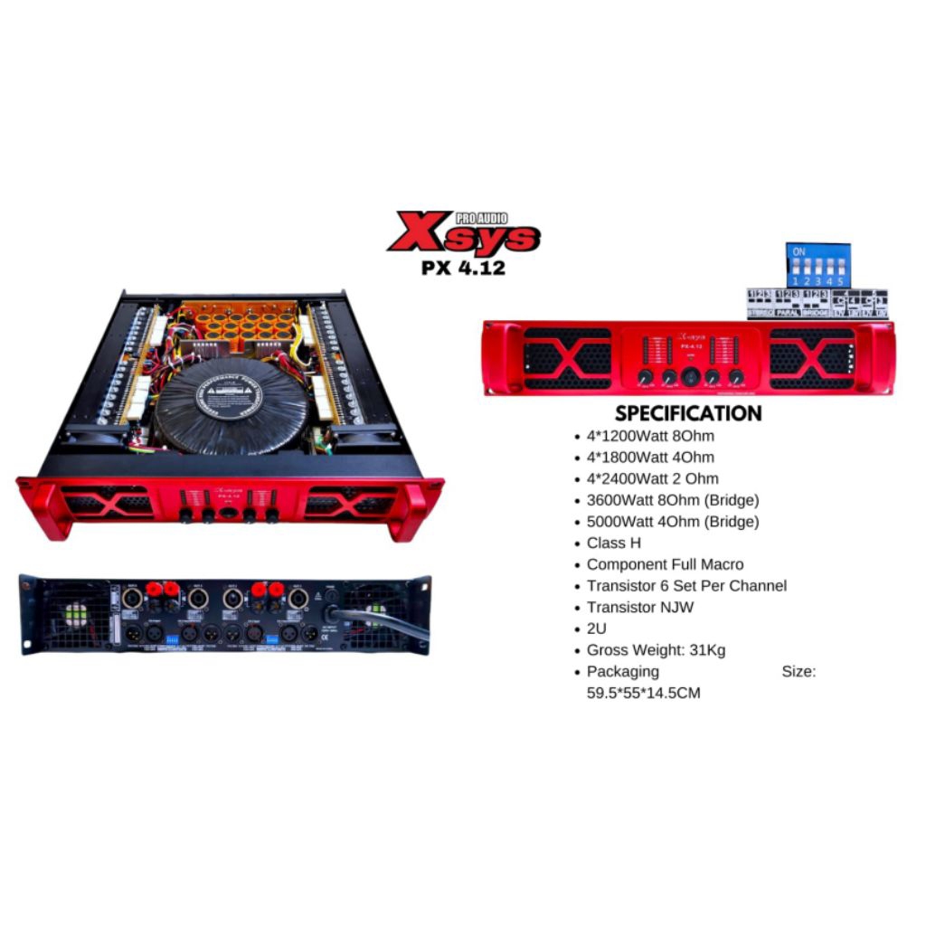 Power Amplifier 4 channel Xsys PX 4.12 Original Power Xsys PX-4.12 Power Audio 4 channel Class H Xsy