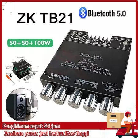 (COD) ZK-TB21 TPA3116D2 Bluetooth 5.0 Penguat Subwoofer Papan 50WX2 + 100W 2.1 Channel Power Audio P
