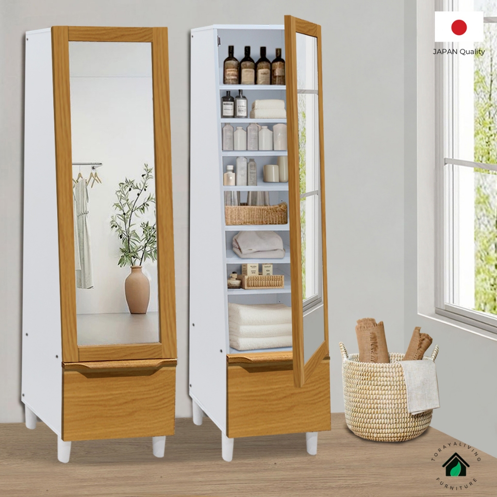 Toraya - Hinata Lemari Rias Model 1/ Meja Rias/ Lemari Kaca/ Standing Mirror Cabinet