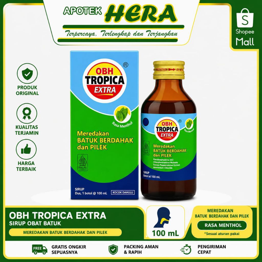 OBH Tropica Extra 100ml Meredakan Batuk Berdahak & Pilek