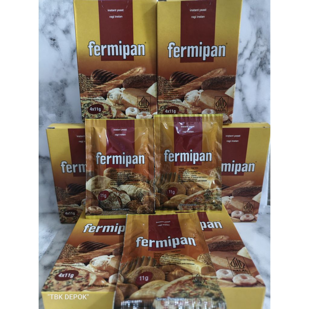Ragi Fermipan Kemasan Sachet 4x11gr | Ragi Kering Fermipan Brown | Ragi | Fermipan
