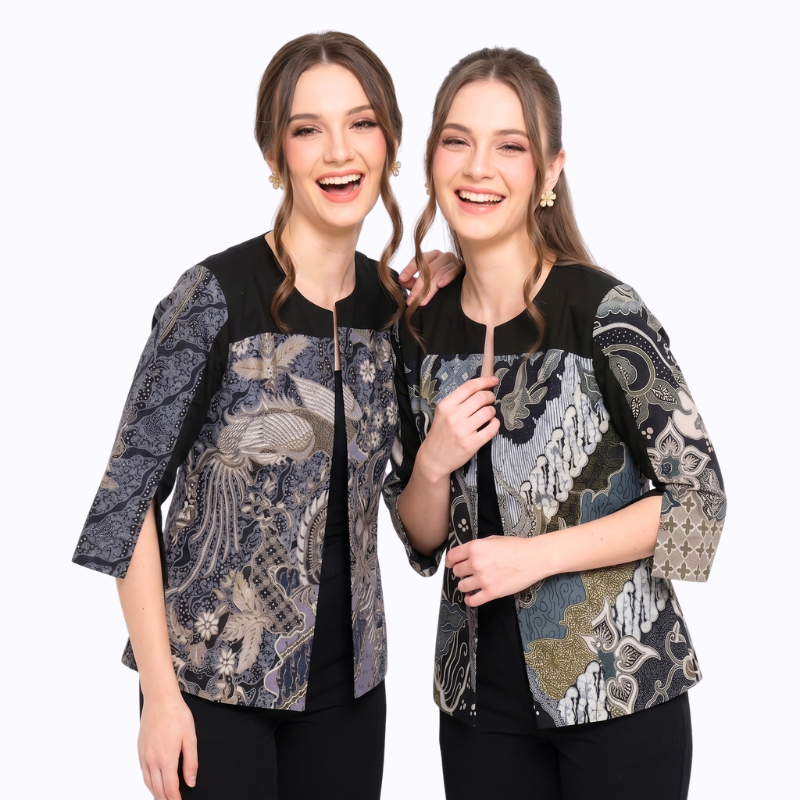 Blazer Batik Wanita - Atasan Batik - Bhatara Batik Arleta - Blazer Batik Modern Lengan Panjang
