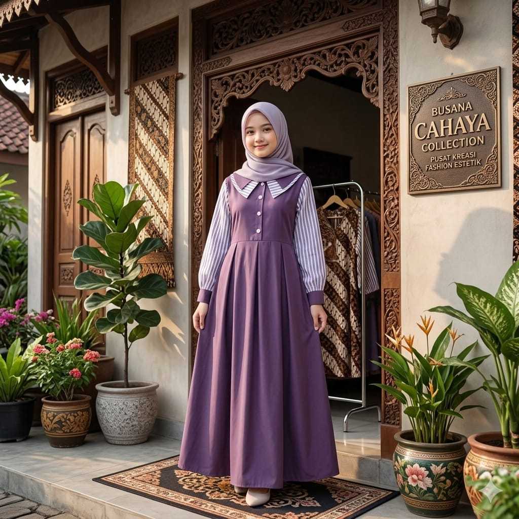 Selena Dress Kids Gamis Anak Remaja Crinkle Airflow Nyaman Dipakai