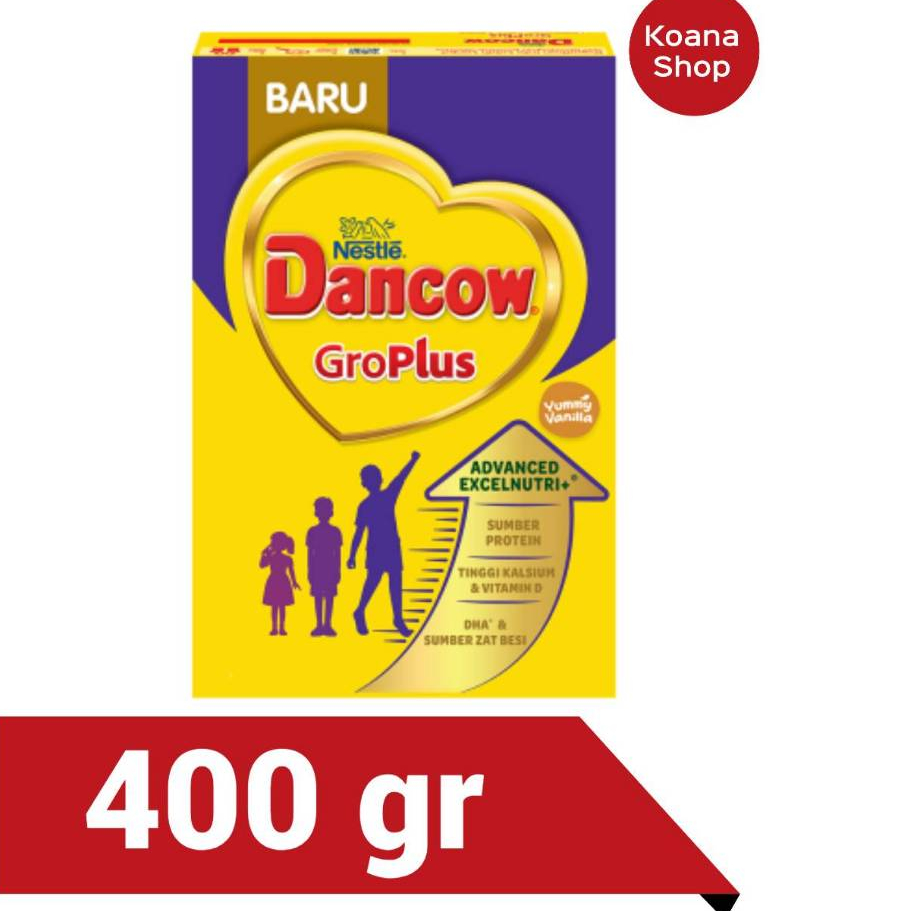 Dancow GroPlus Susu Pertumbuhan Anak (1 Tahun ke Atas) Vanila - 400 gr