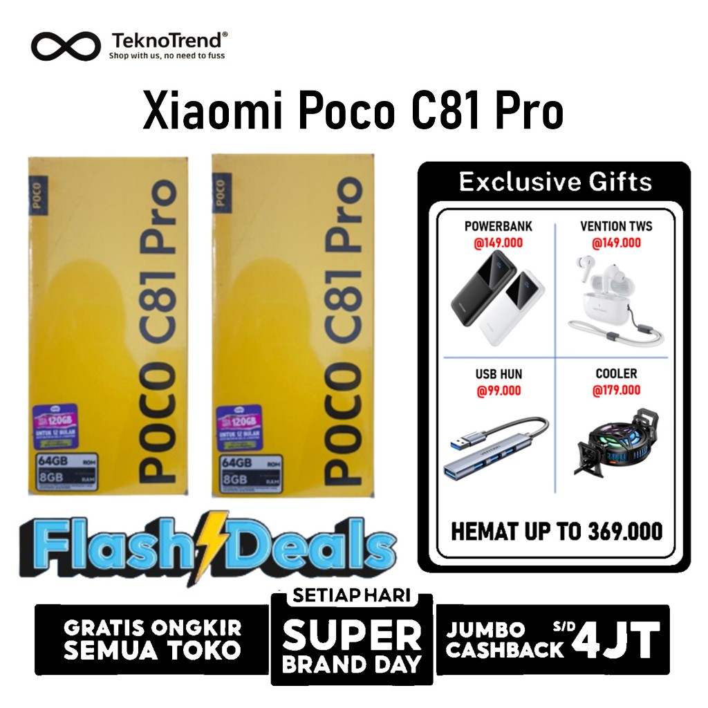 Xiaomi POCO C81 Pro (4GB/128GB) (4GB/64GB) | Layar imersif 6.9" | HP 1 Jutaan | handphone ponsel and