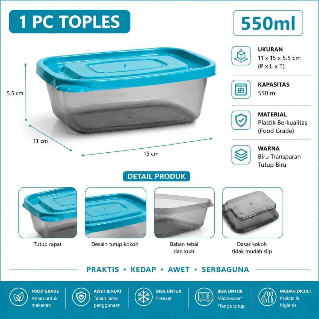 CALISTA TOPLES KOTAK PLASTIK/ WADAH KULKAS SET/ FOOD CONTAINER/ TOPLES JUALAN