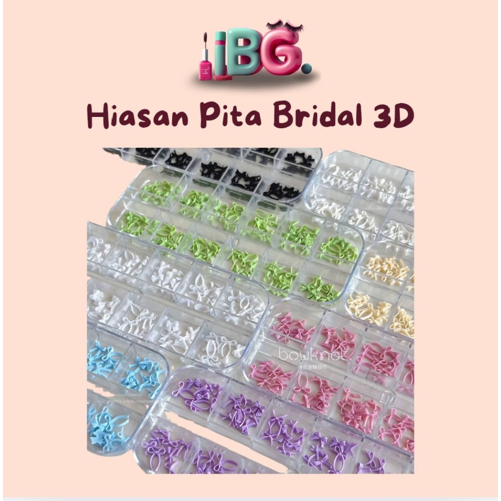 Hiasan pita bridal Hiasan nail art bridal Hiasan nail art wedding Wedding nail art Hiasan nail art pita 3D