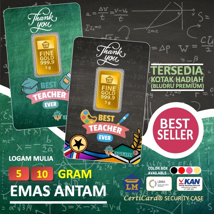 LM Logam Mulia Emas Antam 5 gr 10 gr gram Kado Guru Dosen Pengajar
