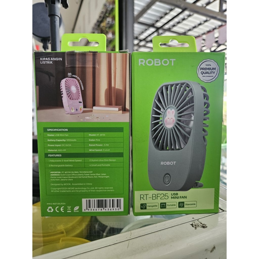 ROBOT RT-BF25 USB MINI FAN Kipad Angin Mini 1200mAh