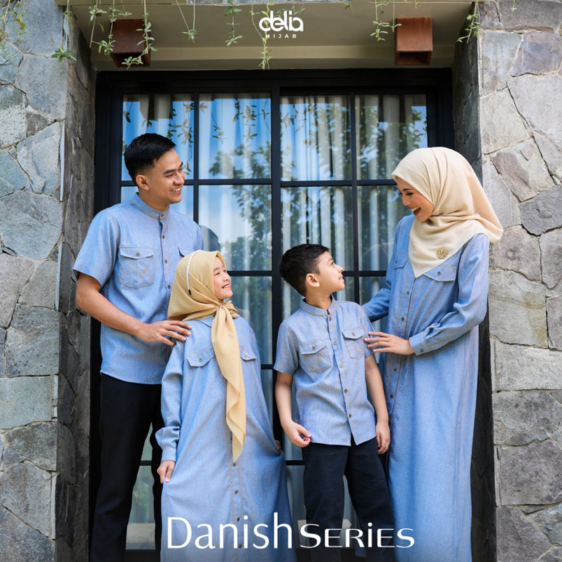 Delia Hijab - Sarimbit Keluarga Danish Series Baju Hari Raya Lebaran Dress Wanita Koko Pria Anak