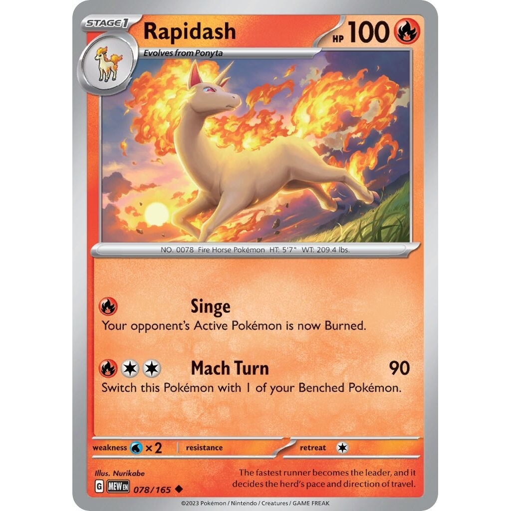 Tcg Pokemon Rapidash Mew 151