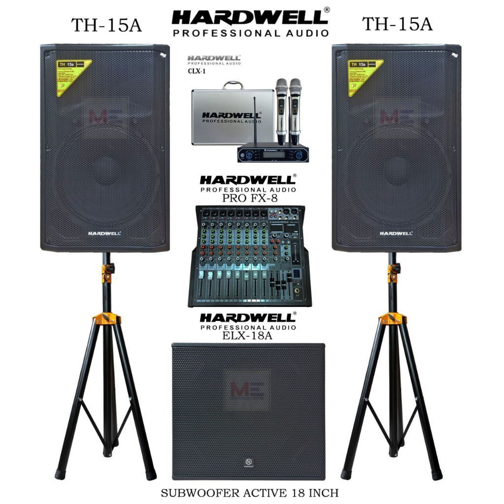 Paket Sound System Inddor Speaker Aktif 15 Inch Hardwell TH-15A Subwoofer 18 inch