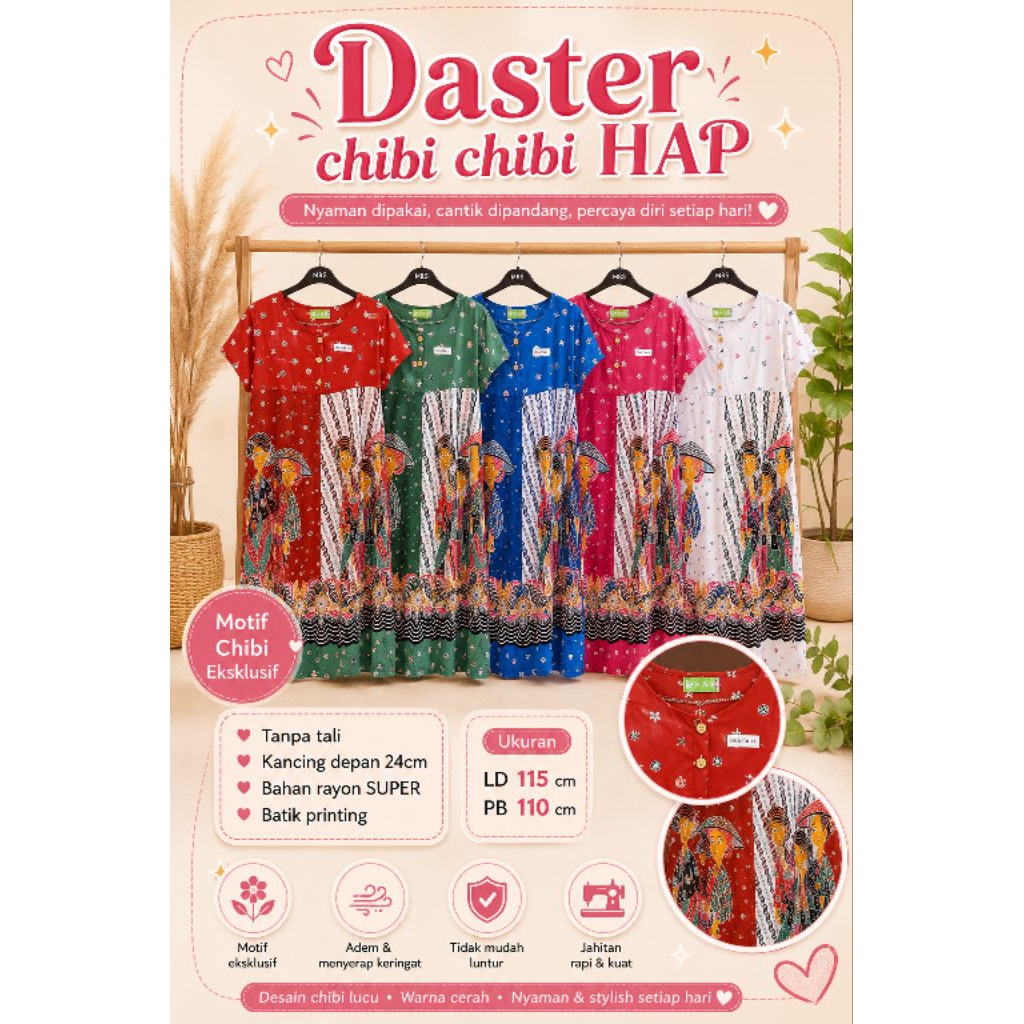 DASTER CHIBI CHIBI HAP// Daster Printing
