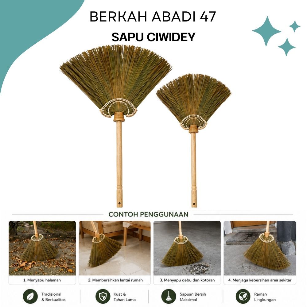 Sapu Lantai Ijuk Ciwidey / Sapu Ijuk Rayung Tebal Asli / Sapu Lantai Murah