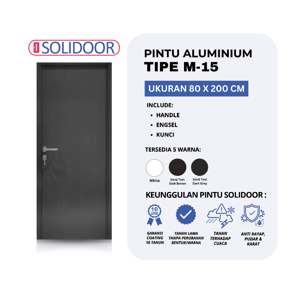 Pintu Aluminium SOLIDOOR M-15