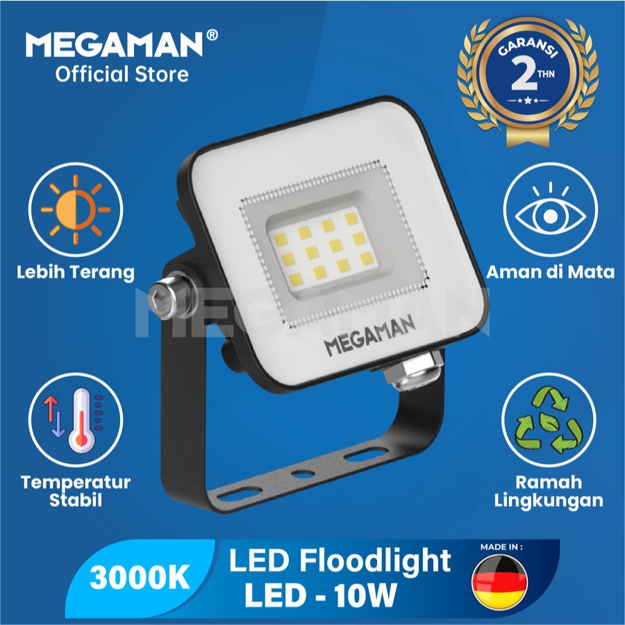 LAMPU SOROT LED LAMPU TEMBAK FLOODLIGHT ZDL3014 MEGAMAN KUNING 3000K