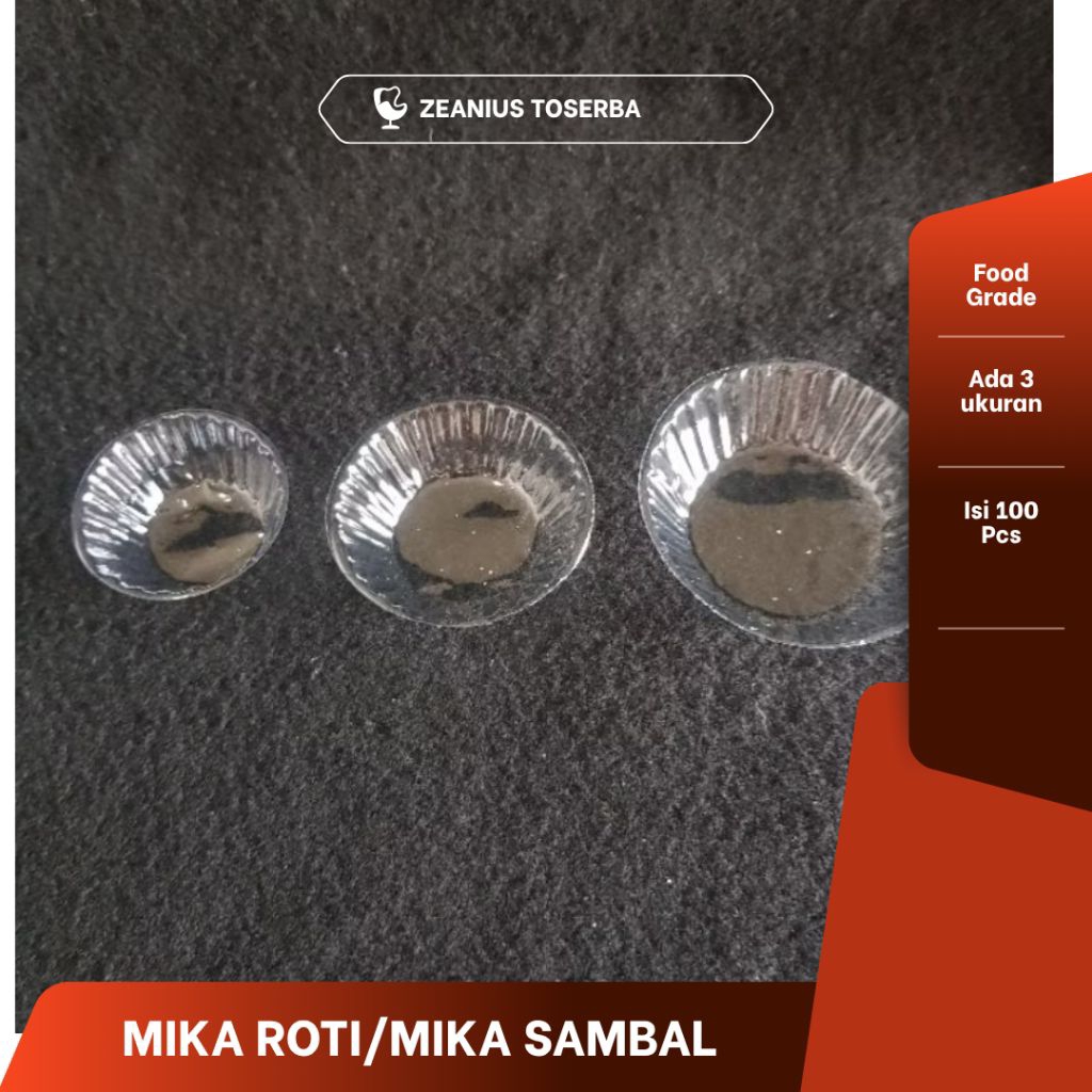 100 Pcs Mika Cup Roti - Mika Cup Roti Kecil Sedang Besar, Mika Saos Sambal, Mika Cup Cake