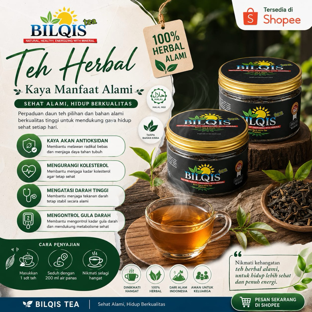 PROMO BILQIS Tea | Teh Herbal untuk Kolesterol Diabetes Darah Tinggi