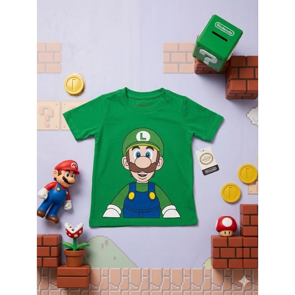 Baju Anak Viral Motif Luigi HaloLi
