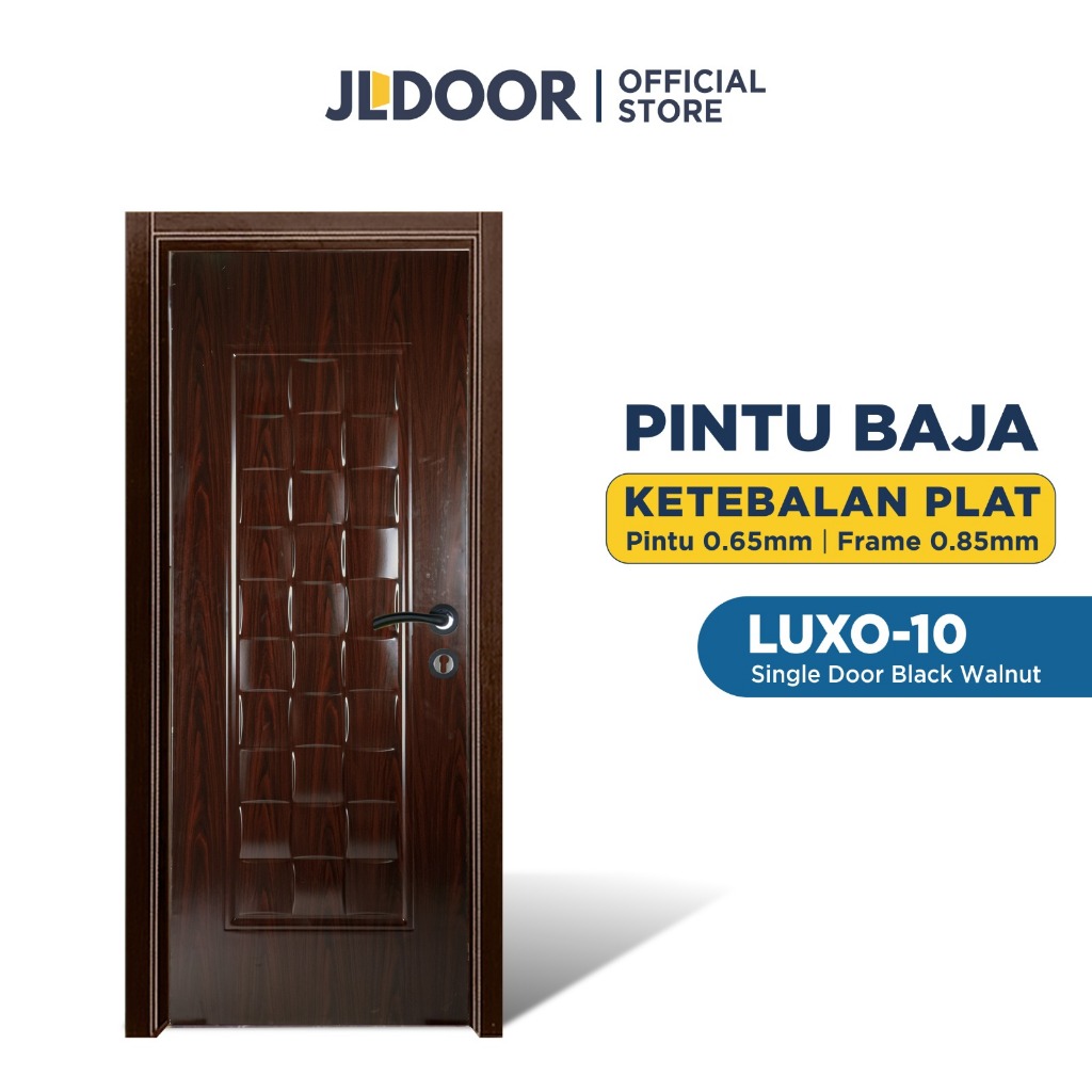 JLDOOR Pintu Baja Ringan Minimalis LUXO 10 Brown Walnut