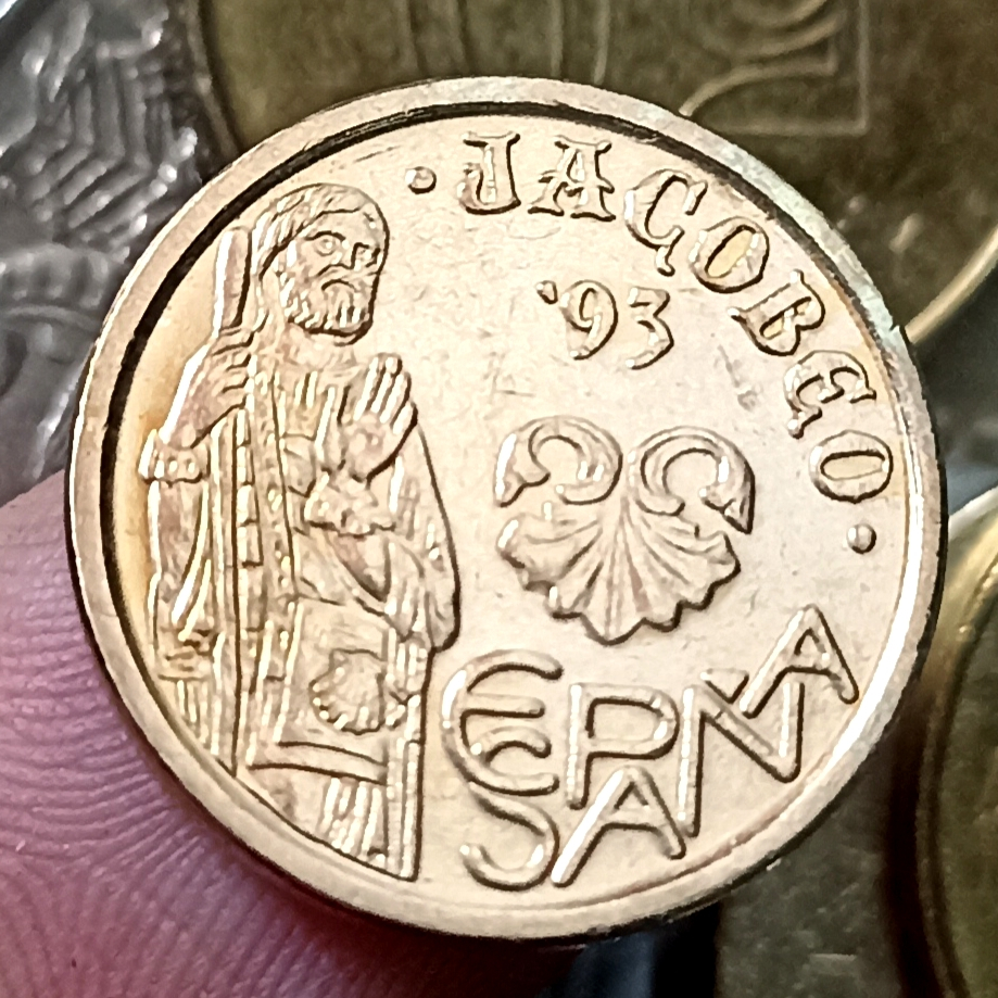 Koin Kuno Asing Spanyol 5 Pesetas Jacobeo '93