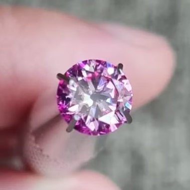 1103. Berlian Diamond Moissanite Pink VVS1 Sertifikat GRA