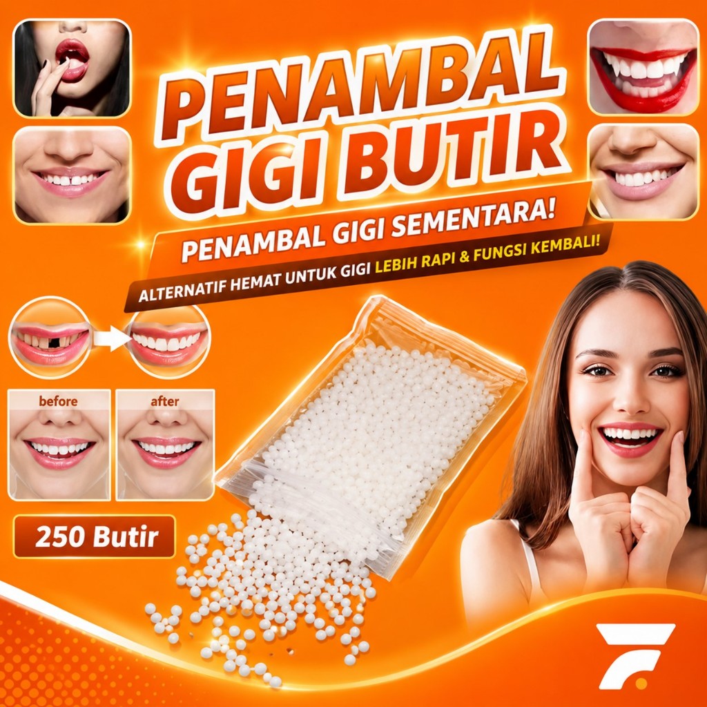 Temptooth Penambal Perapih Gigi Berlubang 250 Butir Gigi Palsu Veneer Vener Original