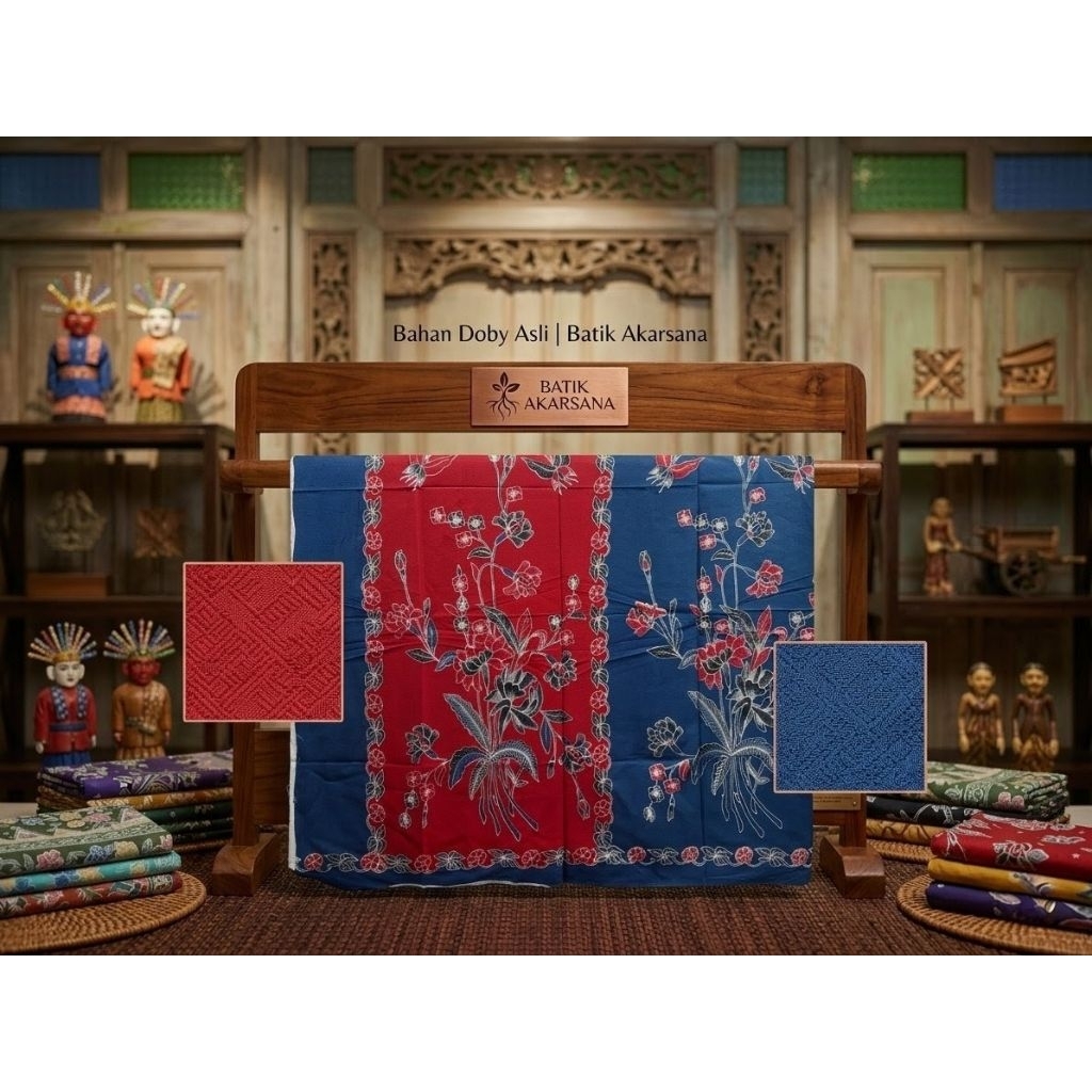 Kain Sarung Batik Encim Bahan Doby Tumpal Motif Bunga  || Batik Encim || Batik Betawi || Batik Cireb