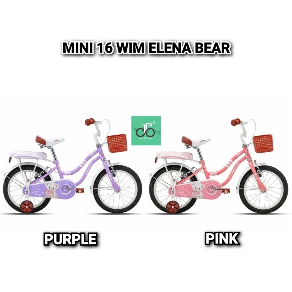 Sepeda Mini CTB Anak 16" Wimcycle Elena Bear 16an TERBARU