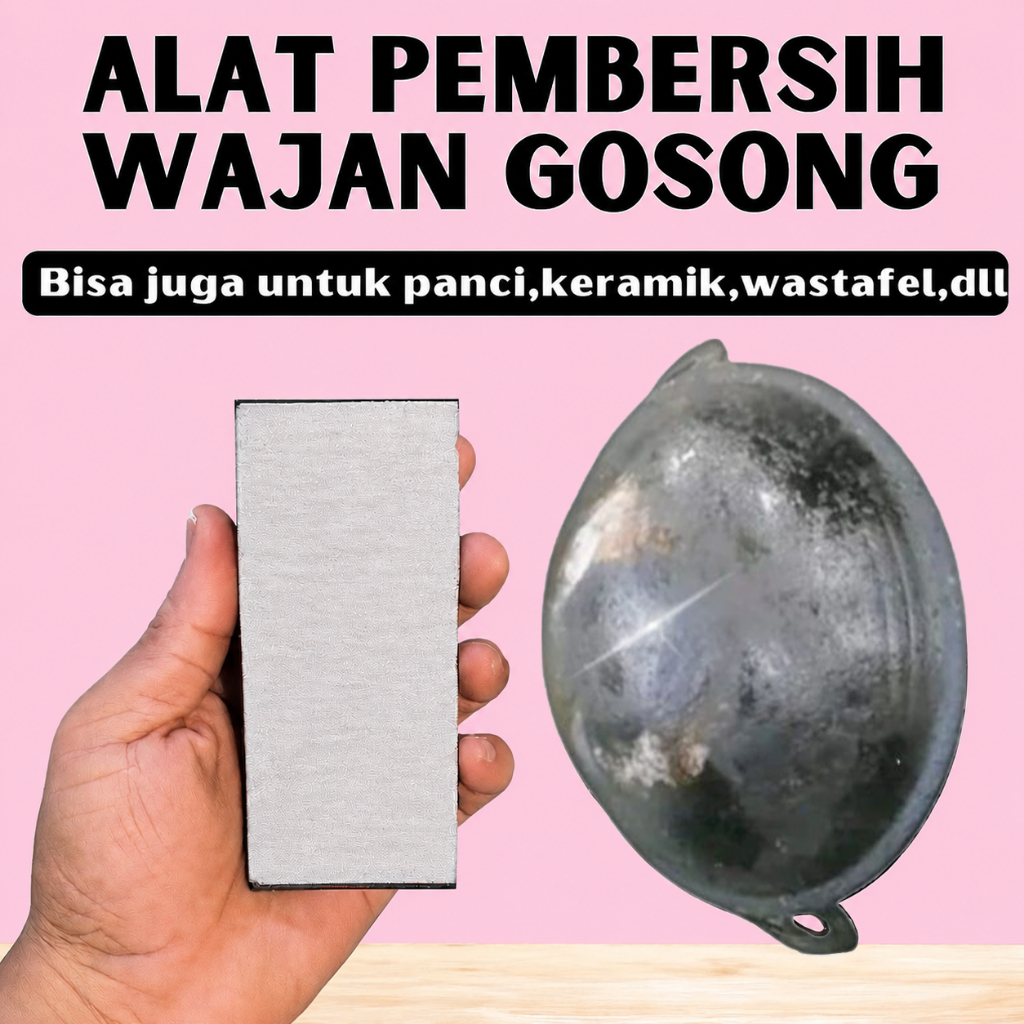Spons Ajaib Anti Kerak – Penghilang Wajan Gosong & Panci Hitam Sekali Gosok