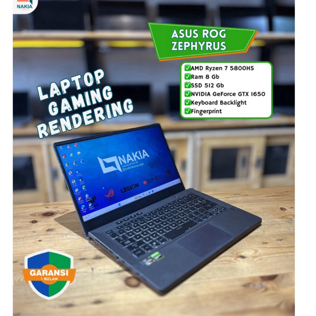 ASUS ROG ZEPHYRUS AMD Ryzen 7 5800HS Ram 8 Gb SSD 512 Gb NVIDIA GeForce GTX 1650 Keyboard Backlight 
