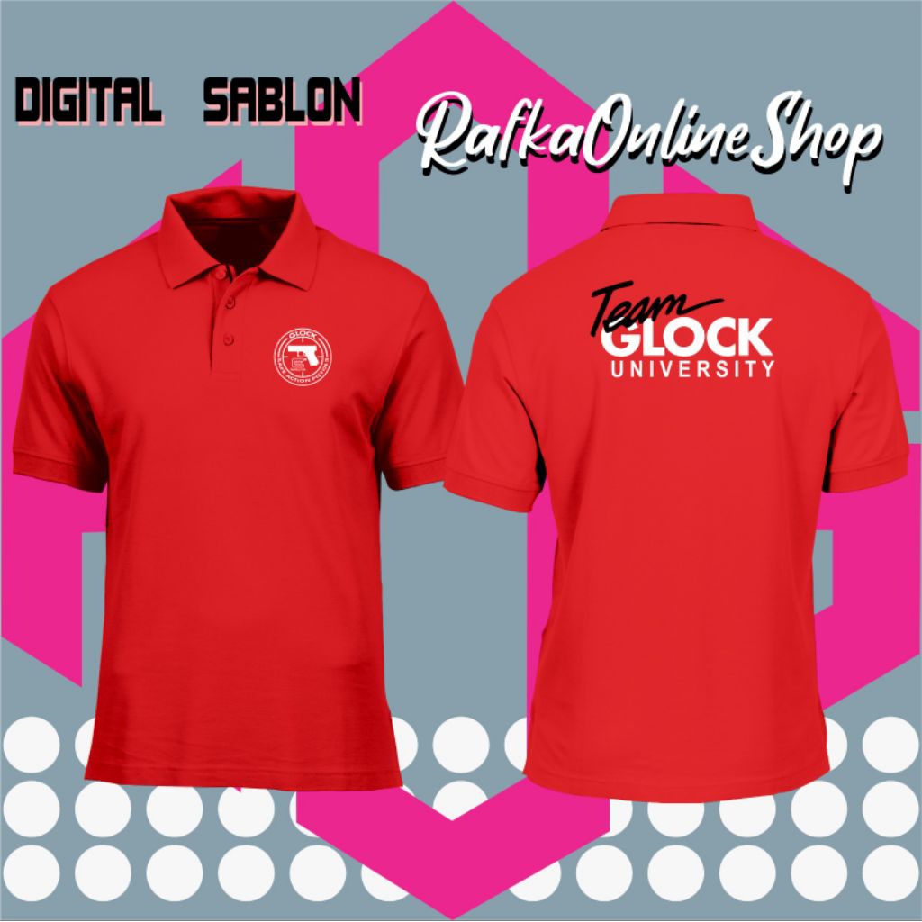 POLO SHIRT KERAH TEAM GLOCK / KAOS TEAM GLOCK UNIVERSITAS