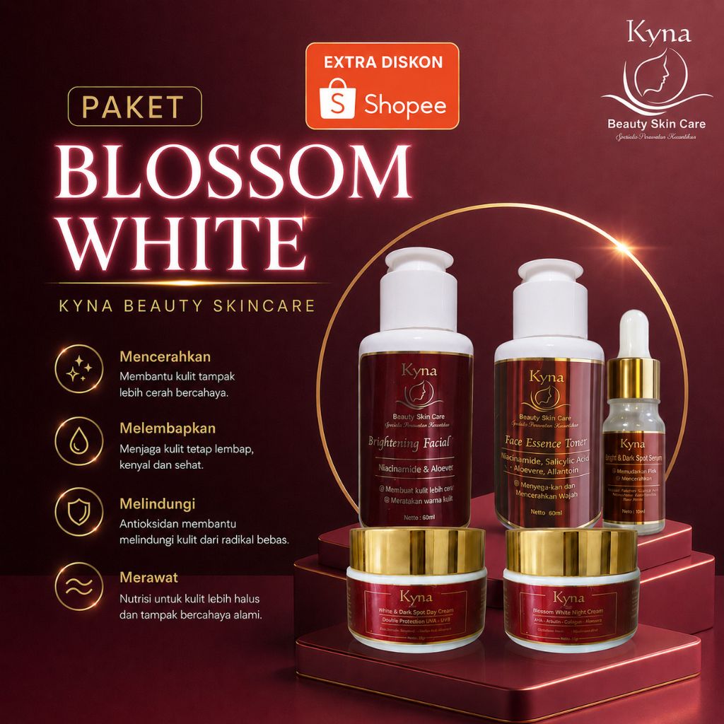 KYNA Skincare Booster Cream Pemutih Wajah Kusam Susah Putih Flek Jerawat Melasma Komedo Acne | Bikin