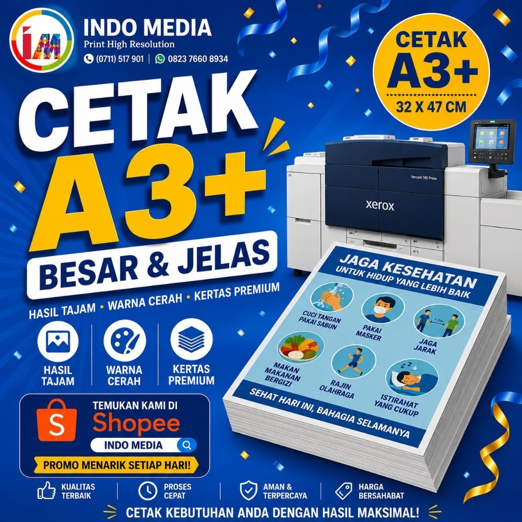 PRINT A3+ / PRINT KERTAS ART PAPER A3 / CETAK KERTAS KONSTRUK A3  210 G / PRINT A3 210 G /PRINT ART 