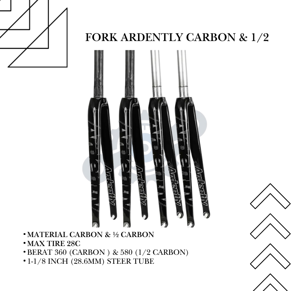 Fork Ardently Full Carbon dan 1/2 Carbon 700C Fixie