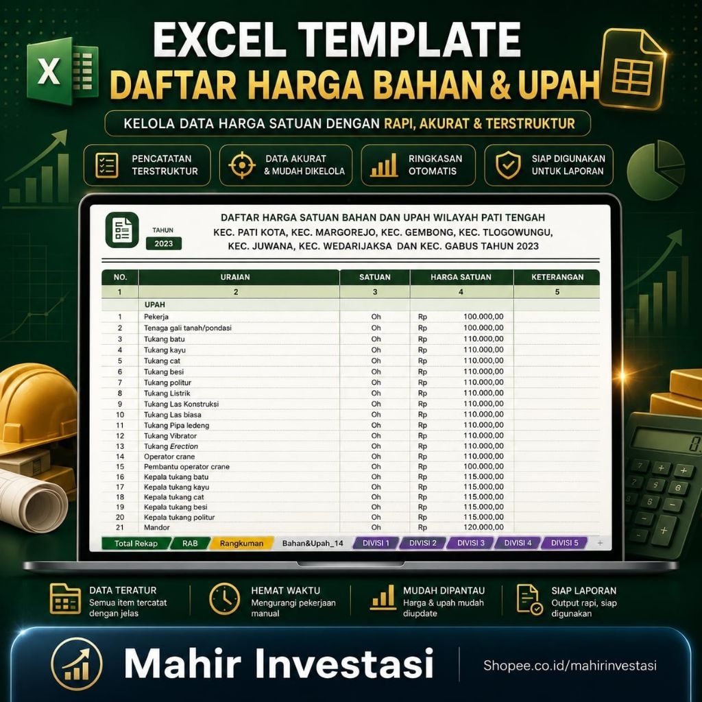 kumpulan AHSP terlengkap semua daerah format excel