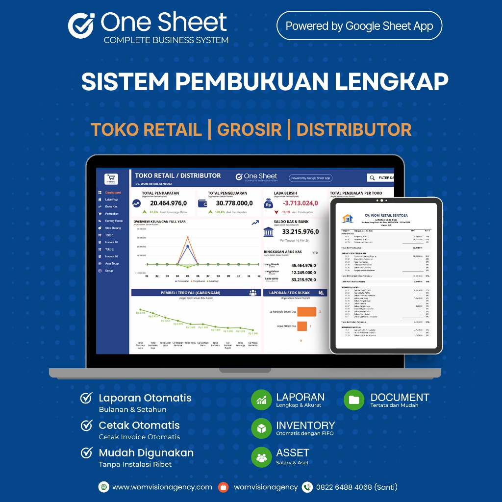 Laporan Toko Retail Grosir Sembako Distributor Mudah & Lengkap | Offline Store | Auto FIFO dan Cetak