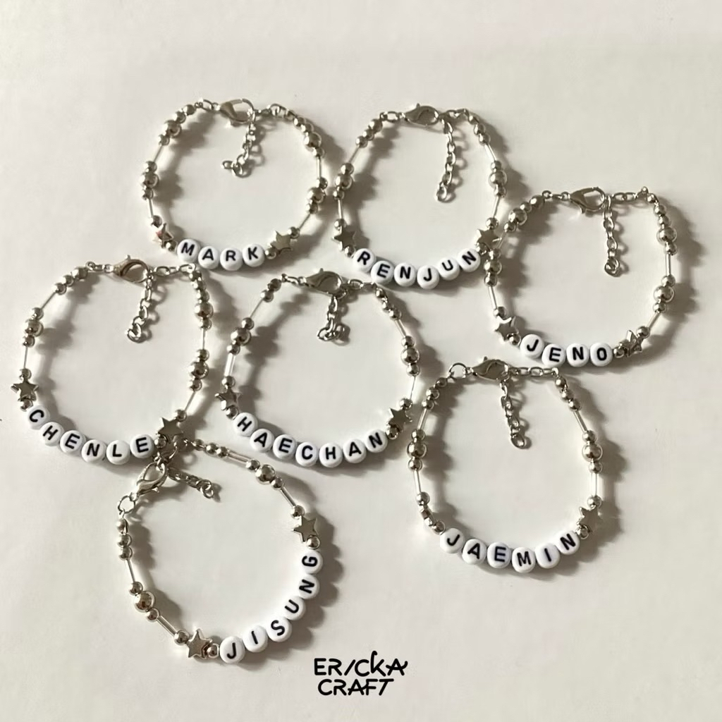 SILVER BRACELET BEADS NCT DREAM MARK RENJUN JENO HAECHAN JAEMIN CHENLE JISUNG TDS GELANG THE DREAM S