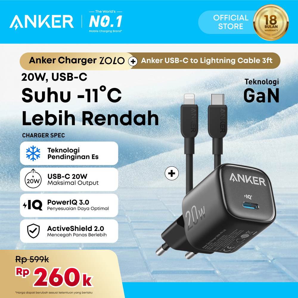 Anker 20W 30W Wall Charger Adaptor GaN USB Type C Lightning MFi Fast Charging PD for iPhone 17 16 15