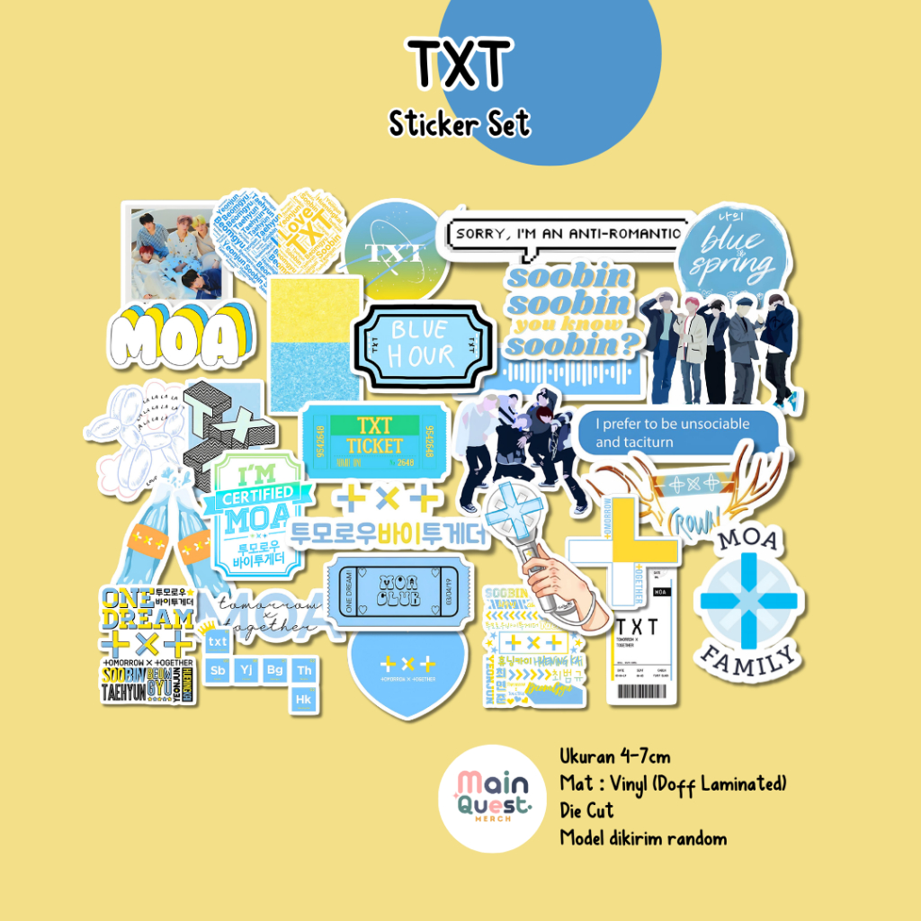 Sticker Kpop | Sticker TXT | Sticker Aesthetic / Sticker Tumblr / Sticker Laptop / Sticker Anti Air 