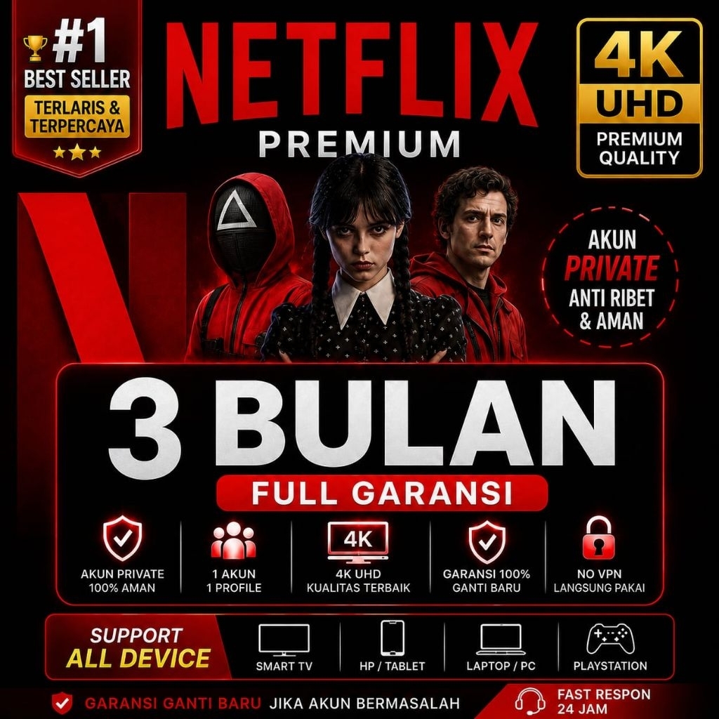 NETFLIX 3BULAN UHD4K PRIVATE PROFIL TERMURAH PROMO FULL