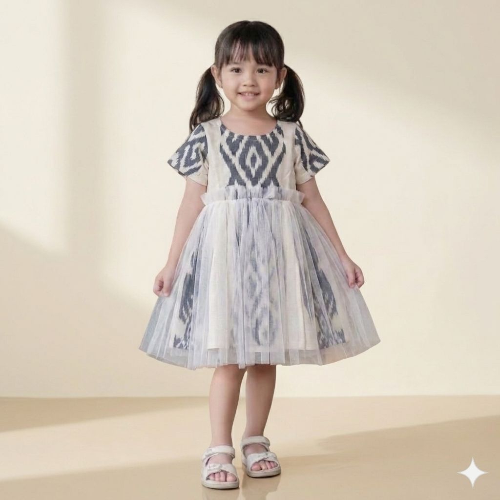 Readystock BAJU TENUN ANAK PEREMPUAN KEKINIAN
