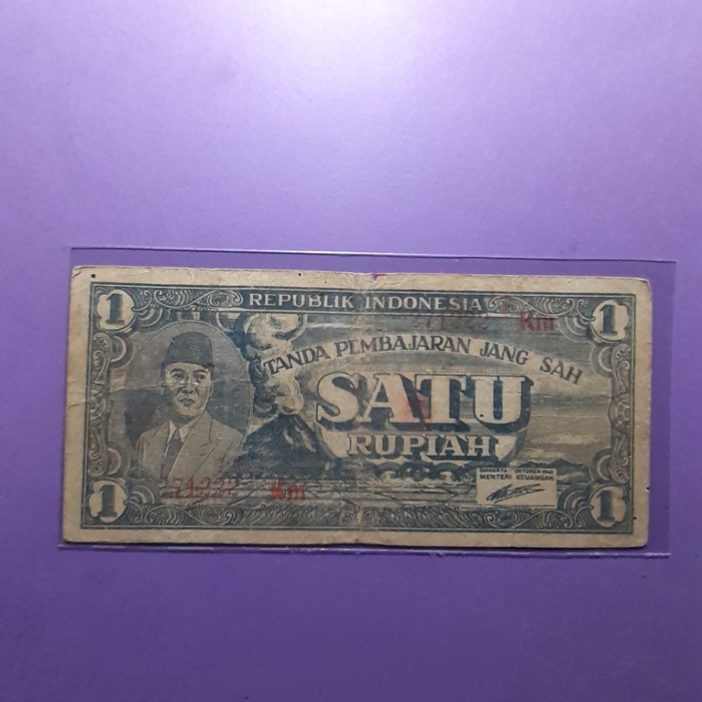 Uang kuno 1 rupiah ori 1945