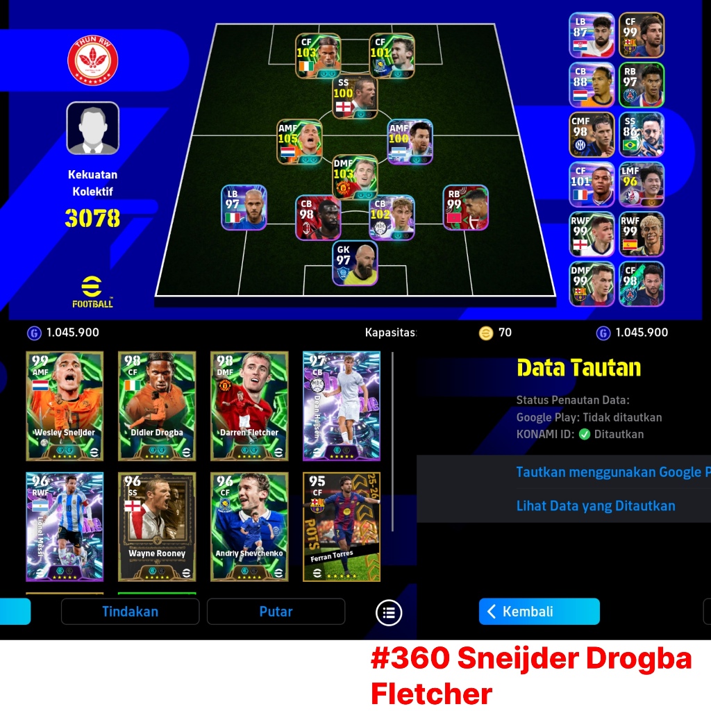 Akun eFootball Mobile 2026 Starter EPIC GG Murah | region indo Konami id