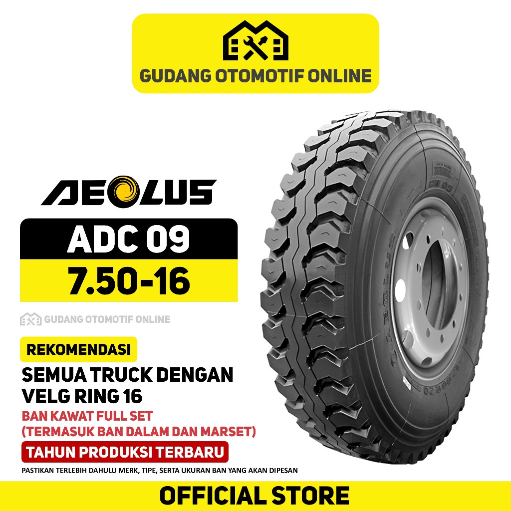 Ban Truk Aeolus ADC09 750 R16 16 Truck Colt Diesel Canter Ragasa 7.50 R16