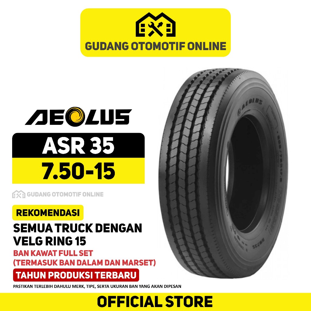 Ban Truk Aeolus ASR35 750 R15 15 Truck Colt Diesel Canter Ragasa 7.50 R15