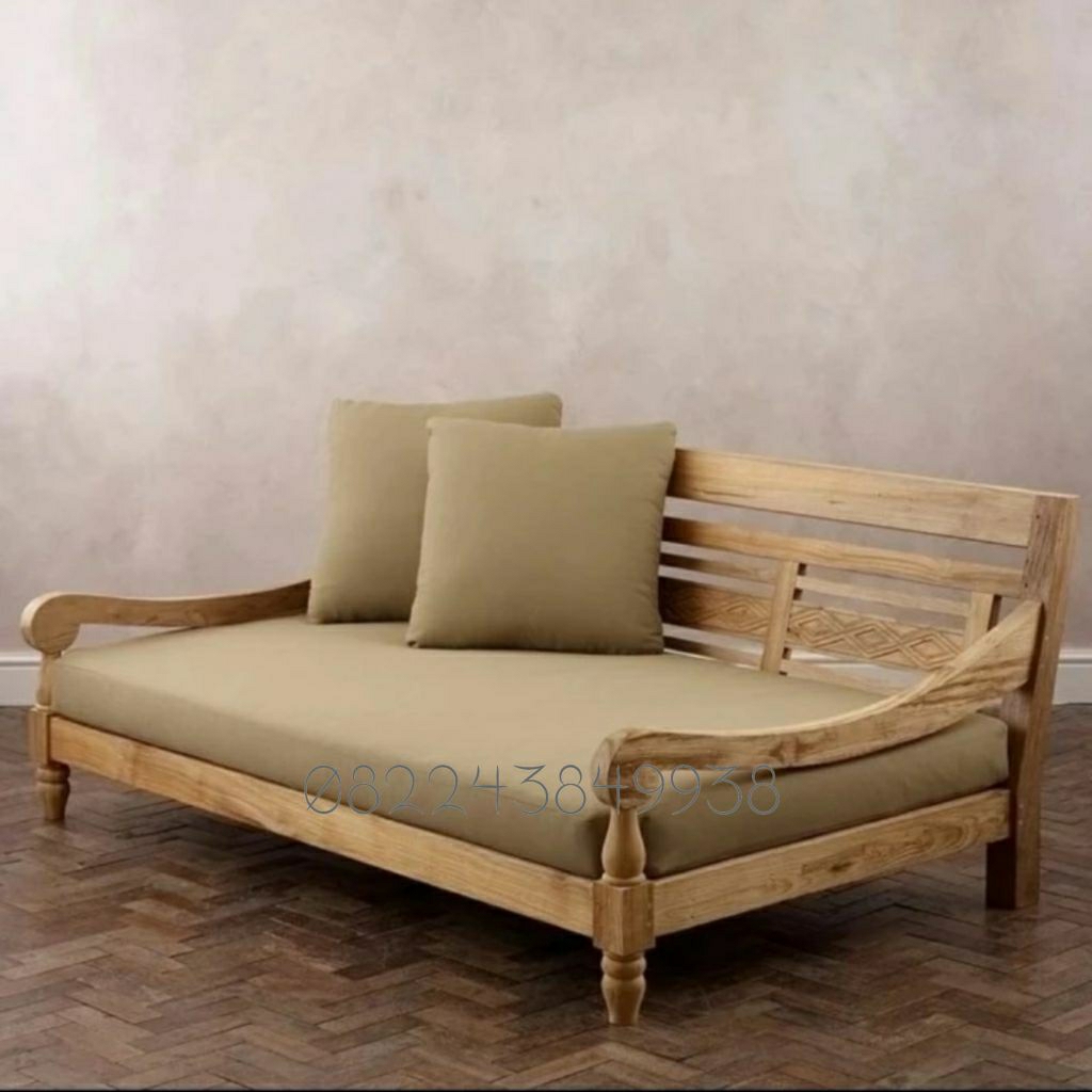 Bangku teras jati risban jawa kursi sofa daybed antik bale bale kuno lawasan