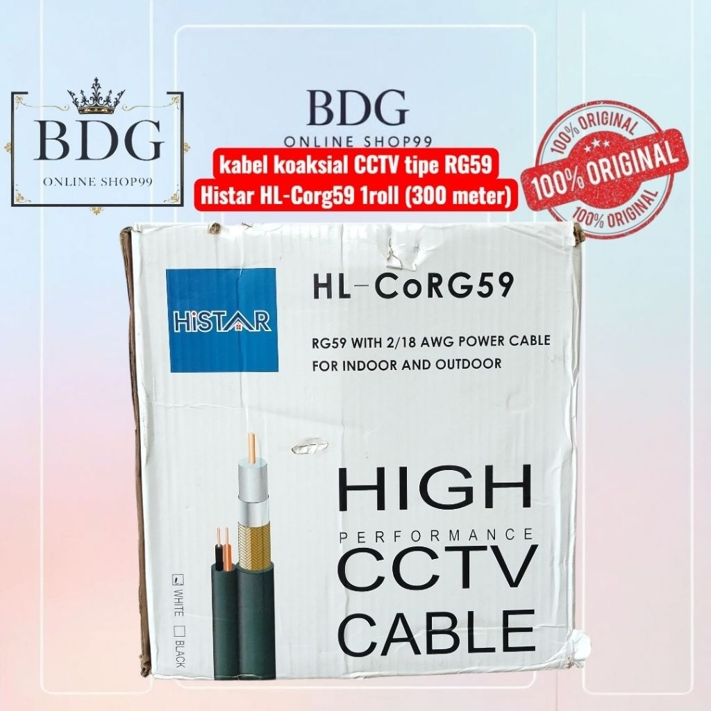 kabel koaksial CCTV tipe RG59 Histar HL-Corg59 1roll (300 meter)